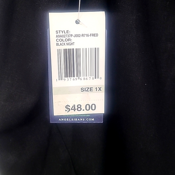 Angels Forever Young Black V-Neck Tank Top, 1X - Picture 7 of 12